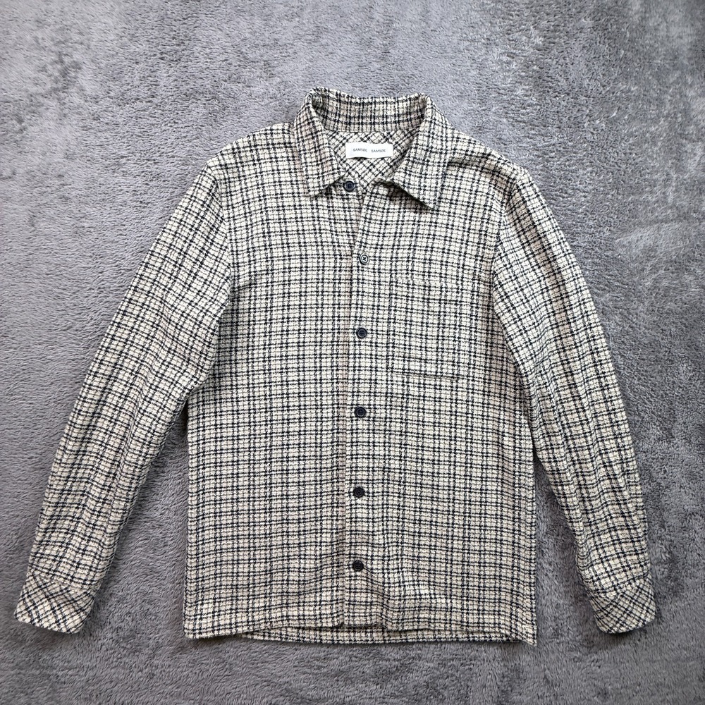 Samsoe Samsoe Taka JS Check Button Up Flannel Shirt Mens M Long Sleeve